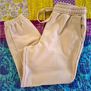 Fabletics women cozy fleece go to sweatpants! Orange/peach, size large!